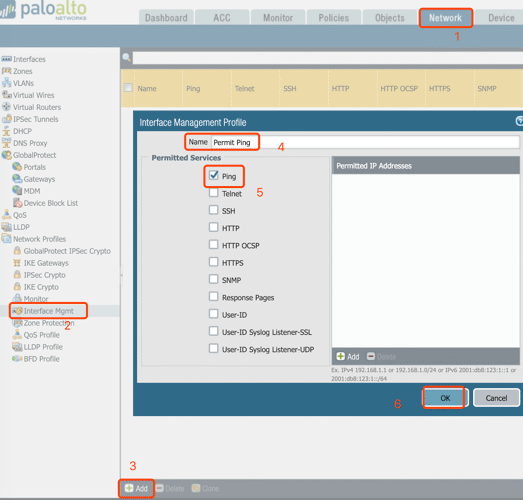 Interface management profile