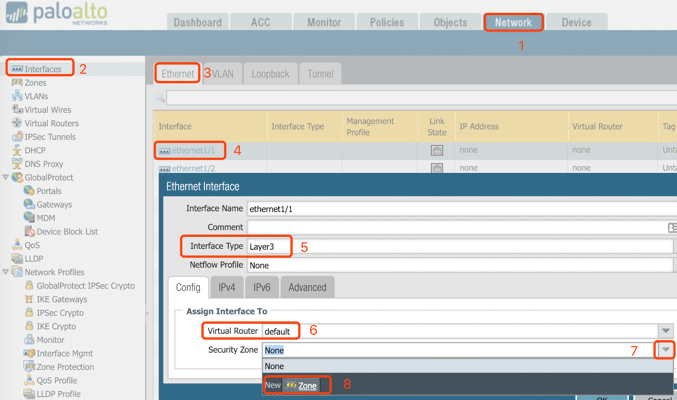 Interface configuration-Zone-1