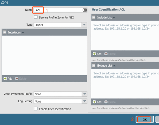 Interface configuration-Zone-2