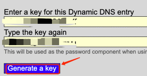 Dynamic DNS A Record password - generate